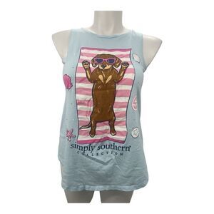 Simply Southern sleeveless dog on beach towel tee